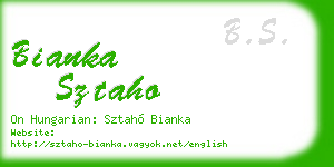 bianka sztaho business card