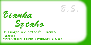 bianka sztaho business card